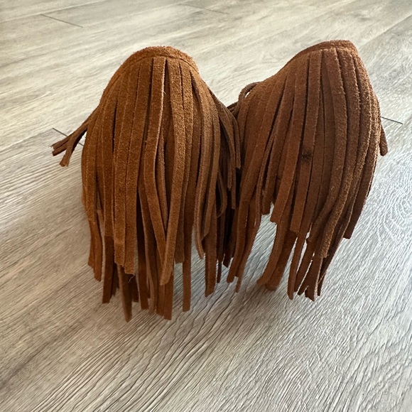 MIA Madalyn Brown Nova Suede Fringe High Heel Shoes Size 8.5 M - Picture 8 of 13